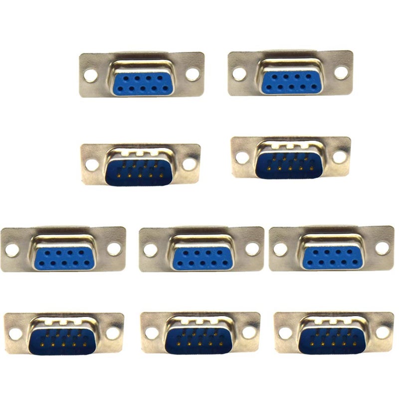 Yosawa 10-Pack Solder Type Connectors, DB9 9 Pin Female to Male (5 Male + 5 Female) + 10Set Gray Plastic Hoods Complete Set of Crimp Connector Assortment Kit-Pc Accessories - Image 4